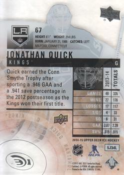 2014-15 Upper Deck Ice #67 Jonathan Quick Back