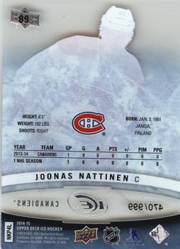 2014-15 Upper Deck Ice #89 Joonas Nattinen Back