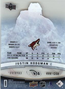 2014-15 Upper Deck Ice #91 Justin Hodgman Back