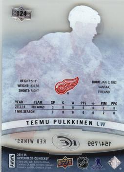 2014-15 Upper Deck Ice #124 Teemu Pulkkinen Back