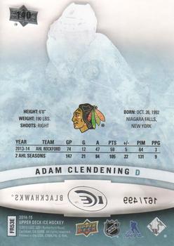 2014-15 Upper Deck Ice #140 Adam Clendening Back