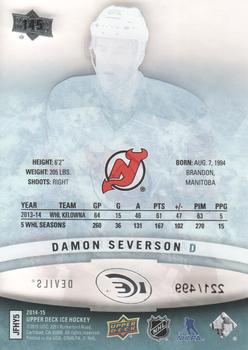 2014-15 Upper Deck Ice #145 Damon Severson Back