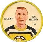 1961-62 Salada Coins #6 Don McKenney Front