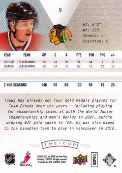 2009-10 Upper Deck The Cup #9 Jonathan Toews  Back