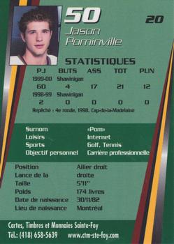 2000-01 Cartes, Timbres et Monnaies Sainte-Foy Shawinigan Cataractes (QMJHL) #20 Jason Pominville Back