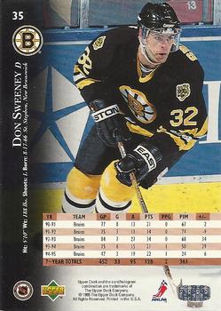 1995-96 Upper Deck - Electric Ice #35 Don Sweeney Back