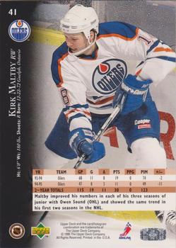 1995-96 Upper Deck - Electric Ice #41 Kirk Maltby Back