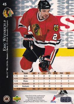 1995-96 Upper Deck - Electric Ice #45 Eric Weinrich Back