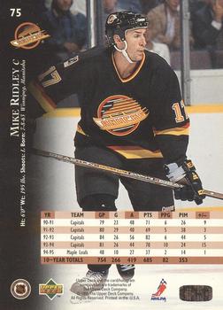 1995-96 Upper Deck - Electric Ice #75 Mike Ridley Back