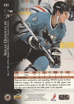 1995-96 Upper Deck - Electric Ice #131 Shean Donovan Back
