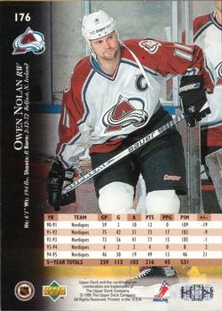 1995-96 Upper Deck - Electric Ice #176 Owen Nolan Back