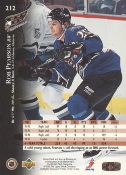 1995-96 Upper Deck - Electric Ice #212 Rob Pearson Back
