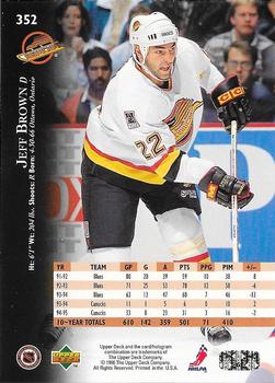 1995-96 Upper Deck - Electric Ice #352 Jeff Brown Back