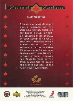 1995-96 Upper Deck - Electric Ice #515 Matt Osborne Back