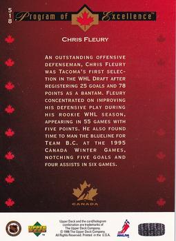 1995-96 Upper Deck - Electric Ice #518 Chris Fleury Back