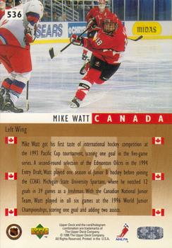 1995-96 Upper Deck - Electric Ice #536 Mike Watt Back