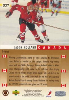 1995-96 Upper Deck - Electric Ice #537 Jason Holland Back