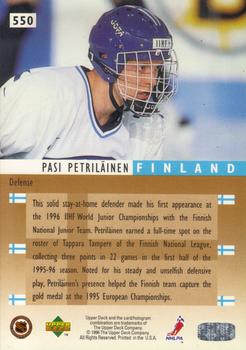 1995-96 Upper Deck - Electric Ice #550 Pasi Petrilainen Back