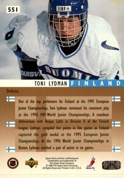 1995-96 Upper Deck - Electric Ice #551 Toni Lydman Back