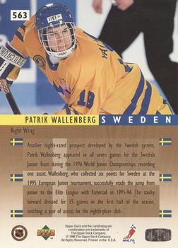 1995-96 Upper Deck - Electric Ice #563 Patrik Wallenberg Back