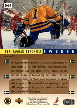 1995-96 Upper Deck - Electric Ice #564 Per Ragnar Bergkvist Back