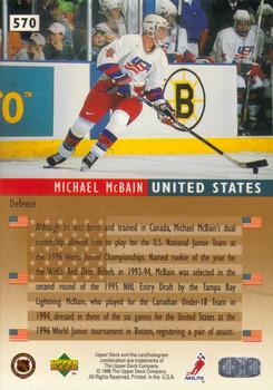 1995-96 Upper Deck - Electric Ice #570 Mike McBain Back