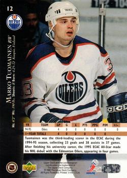 1995-96 Upper Deck - Electric Ice Gold #12 Marko Tuomainen Back