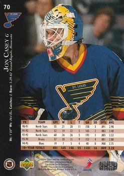 1995-96 Upper Deck - Electric Ice Gold #70 Jon Casey Back