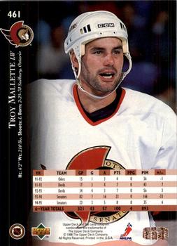 1995-96 Upper Deck - Electric Ice Gold #461 Troy Mallette Back