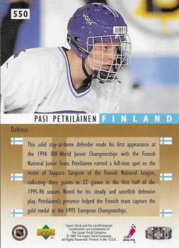 1995-96 Upper Deck - Electric Ice Gold #550 Pasi Petrilainen Back