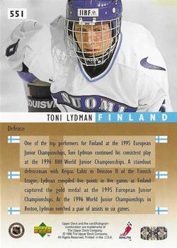 1995-96 Upper Deck - Electric Ice Gold #551 Toni Lydman Back