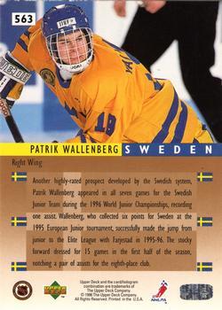 1995-96 Upper Deck - Electric Ice Gold #563 Patrik Wallenberg Back