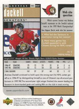 1998-99 UD Choice - Choice Reserve #146 Andreas Dackell Back
