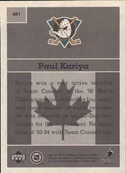 2000-01 Upper Deck Vintage - National Heroes #NH1 Paul Kariya Back