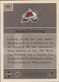 2000-01 Upper Deck Vintage - National Heroes #NH9 Peter Forsberg Back