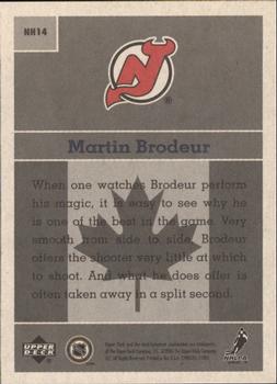 2000-01 Upper Deck Vintage - National Heroes #NH14 Martin Brodeur Back