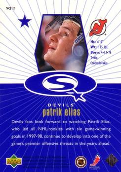 1998-99 UD Choice - StarQuest Blue #SQ12 Patrik Elias Back