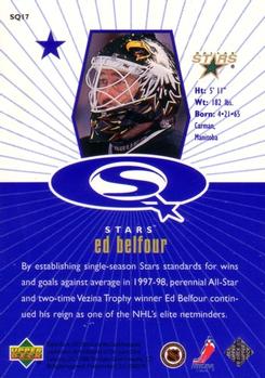 1998-99 UD Choice - StarQuest Blue #SQ17 Ed Belfour Back