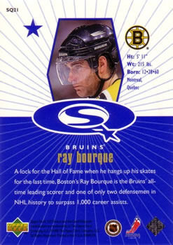 1998-99 UD Choice - StarQuest Blue #SQ21 Ray Bourque Back