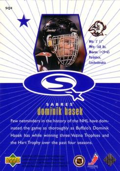 1998-99 UD Choice - StarQuest Blue #SQ4 Dominik Hasek Back
