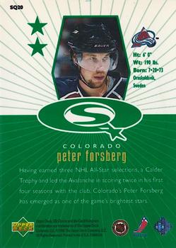 1998-99 UD Choice - StarQuest Green #SQ20 Peter Forsberg Back