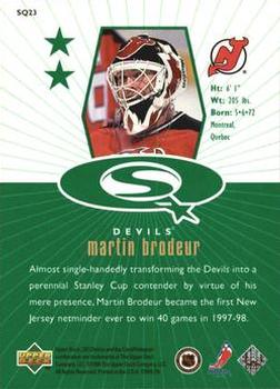 1998-99 UD Choice - StarQuest Green #SQ23 Martin Brodeur Back