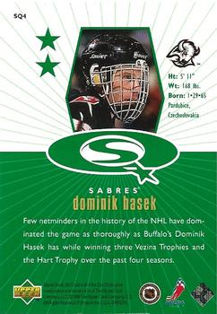 1998-99 UD Choice - StarQuest Green #SQ4 Dominik Hasek Back