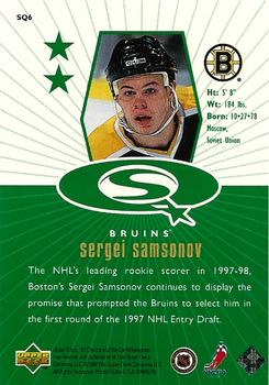 1998-99 UD Choice - StarQuest Green #SQ6 Sergei Samsonov Back