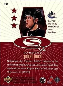 1998-99 UD Choice - StarQuest Red #SQ2 Pavel Bure Back