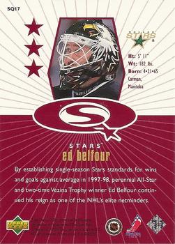 1998-99 UD Choice - StarQuest Red #SQ17 Ed Belfour Back