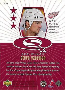 1998-99 UD Choice - StarQuest Red #SQ18 Steve Yzerman Back