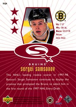1998-99 UD Choice - StarQuest Red #SQ6 Sergei Samsonov Back