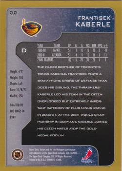 2001-02 Upper Deck Victory - Gold #22 Frantisek Kaberle Back
