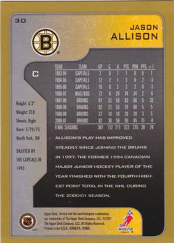 2001-02 Upper Deck Victory - Gold #30 Jason Allison Back